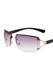 KATCH ME Gold Frame Purple Lens Side Rhinestones Decor Sun Glasses Accessories 7.99
