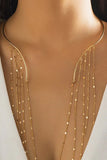 KATCH ME Gold Glitter Tassels Open Necklace Accessories 