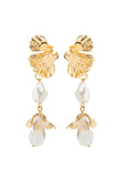 KATCH ME Gold Leave Shape Faux Pearl Earrings Accessories 