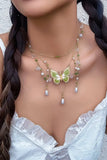 KATCH ME Gold Luxury Pearl Butterfly Pendent Necklace Accessories 
