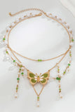 KATCH ME Gold Luxury Pearl Butterfly Pendent Necklace Accessories 