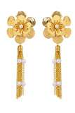 KATCH ME Gold Luxury Tassel Floral Earrings Accessories 