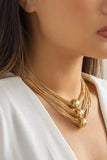 KATCH ME Gold Multilayer Beads Necklace Accessories 