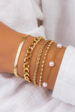 KATCH ME Gold Multilayer Faux Pearl & Beads Bracelet Accessories 