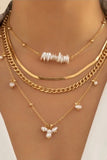KATCH ME Gold Multilayer Faux Pearl & Beads Necklace Accessories 