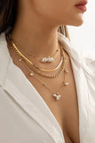 KATCH ME Gold Multilayer Faux Pearl & Beads Necklace Accessories 