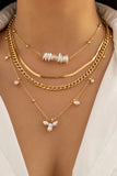 KATCH ME Gold Multilayer Faux Pearl & Beads Necklace Accessories 
