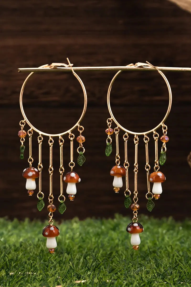 KATCH ME Gold Mushroom Chain Earrings Accessories 