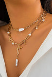 KATCH ME Gold Pearl Pendents Stacking Necklace Accessories 