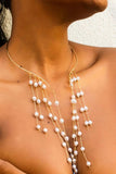 KATCH ME Gold Pearl Tassels Open Necklace Accessories 