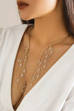 KATCH ME Gold Rhinestone Tassels Open Necklace Accessories 