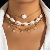 KATCH ME Gold Shells Pendent Stacking Necklace Accessories 