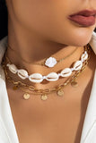 KATCH ME Gold Shells Pendent Stacking Necklace Accessories 