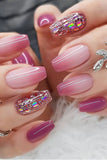 KATCH ME Gradient Purple Glitter Powder Press On Nail 24PCS Set Accessories 5.99