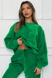 KATCH ME Green Corduroy Loose Long Sleeve Top & Drawstring Pants Co-ord Co-ord 