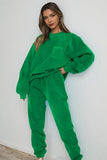 KATCH ME Green Corduroy Loose Long Sleeve Top & Drawstring Pants Co-ord Co-ord 