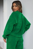 KATCH ME Green Corduroy Loose Long Sleeve Top & Drawstring Pants Co-ord Co-ord 