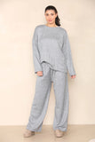 KATCH ME Grey Casual Long Sleeve Top & Wide Leg Pants Co-ord Co-ord 27.99