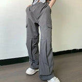 KATCH ME Grey High Waist Segment Straight Leg Cargo Trousers  19.99