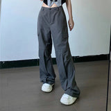 KATCH ME Grey High Waist Segment Straight Leg Cargo Trousers  19.99