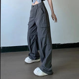 KATCH ME Grey High Waist Segment Straight Leg Cargo Trousers  19.99