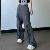 KATCH ME Grey High Waist Segment Straight Leg Cargo Trousers  19.99