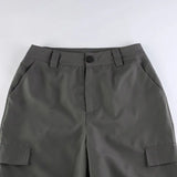 KATCH ME Grey High Waist Segment Straight Leg Cargo Trousers  19.99