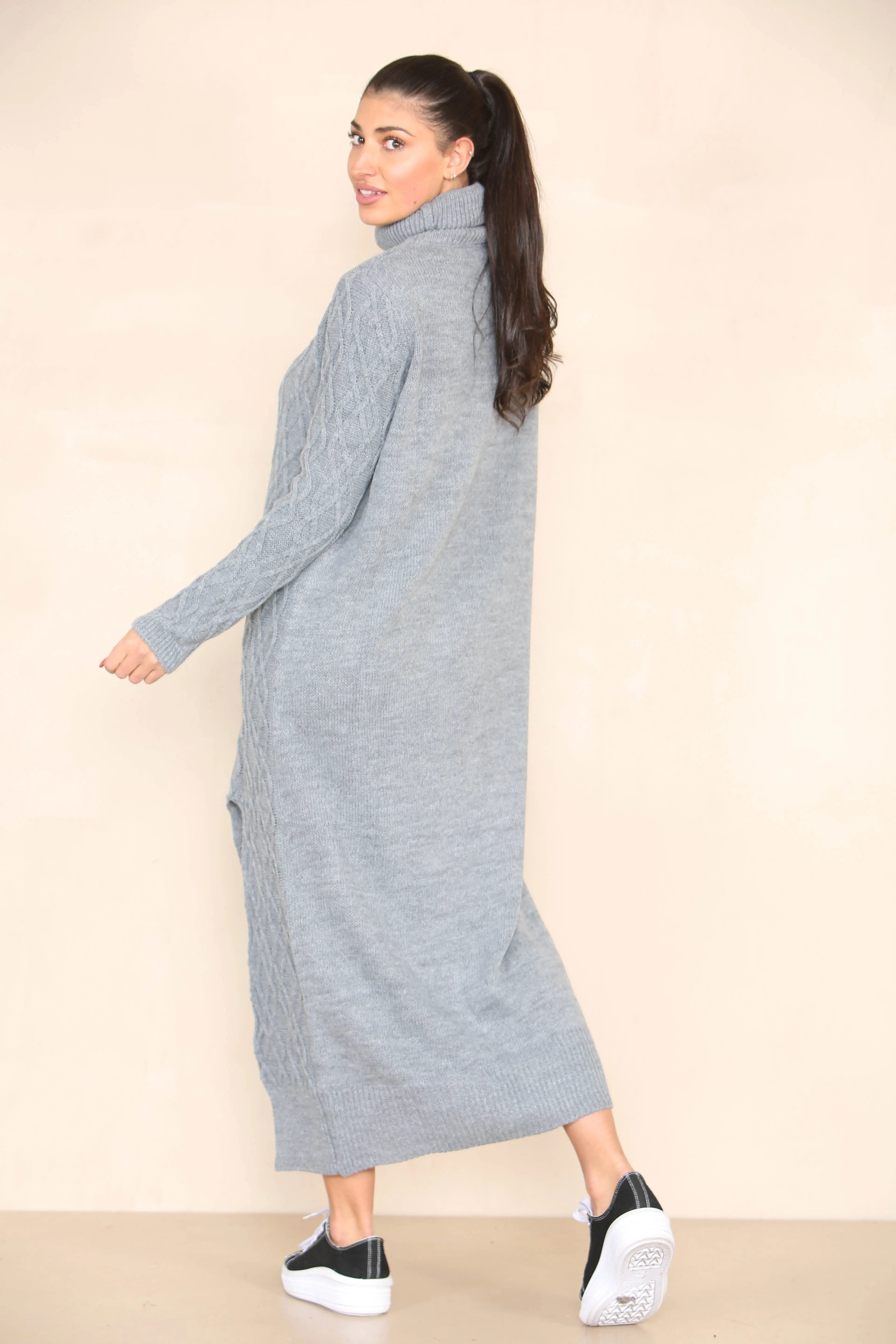 Long grey maxi dress top