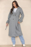 KATCH ME Grey Stylish Notch Lapel Button Decor Waist Tie Thermal Coat Coat 43.99