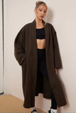 KATCH ME Khaki Exposed Stitches Pocket Loose Thermal Coat Coat 