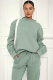 KATCH ME Light Green Casual Hoodie & Pocket Pants Co-ord Co-ord 