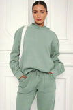 Light Green Casual Hoodie & Pocket Pants Co-ord