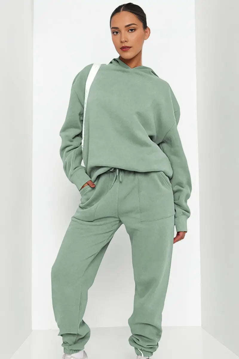 KATCH ME Light Green Casual Hoodie & Pocket Pants Co-ord Co-ord 