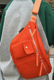 KATCH ME Orange Versatile Zipper Adjustable Crossbody Bag Accessories 