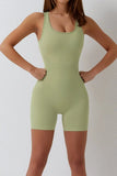 KATCH ME Pale Green Seamless Stretch Hollow Back Playsuit Playsuit 