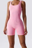 KATCH ME Pink Thick Straps Seamless Ribbed Playsuit Playsuit 
