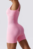 KATCH ME Pink Thick Straps Seamless Ribbed Playsuit Playsuit 