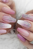 KATCH ME Purple Ballerina Glitter Powder Press On Nail 24PCS Set Accessories 6.99