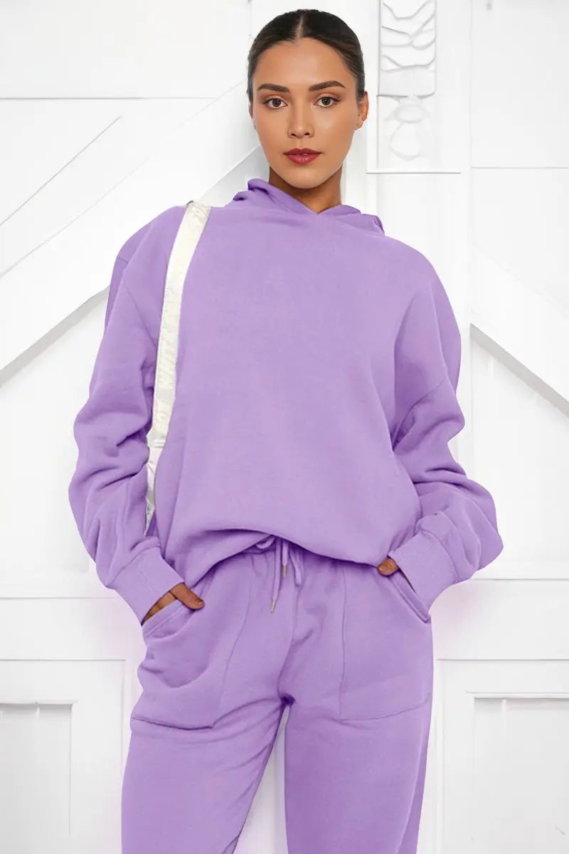 KATCH ME Purple Casual Hoodie & Pocket Pants Co-ord Co-ord 