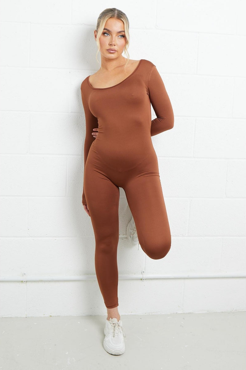 Katchme Seamless U Neck Long Sleeve Shaping Jumpsuit Bodysuit - KATCH ME UK-Jumpsuit