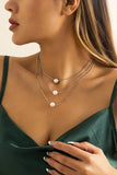 KATCH ME Silver Faux Pearl 3 Beads & Layers Necklace Accessories 