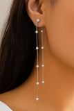 KATCH ME Silver Faux Pearl Chain Earrings Accessories 