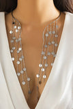 KATCH ME Silver Flake Tassels Open Necklace Accessories 
