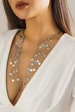 KATCH ME Silver Flake Tassels Open Necklace Accessories 