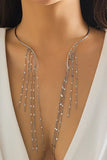KATCH ME Silver Glitter Tassels Open Necklace Accessories 