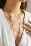 KATCH ME Silver Glitter Tassels Open Necklace Accessories 