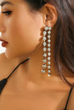 KATCH ME Silver Luxury Diamante Chain Earrings Accessories 