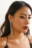 KATCH ME Silver Luxury Diamante Chain Earrings Accessories 