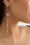 KATCH ME Silver Temperament Tassel Butterfly Earrings Accessories 