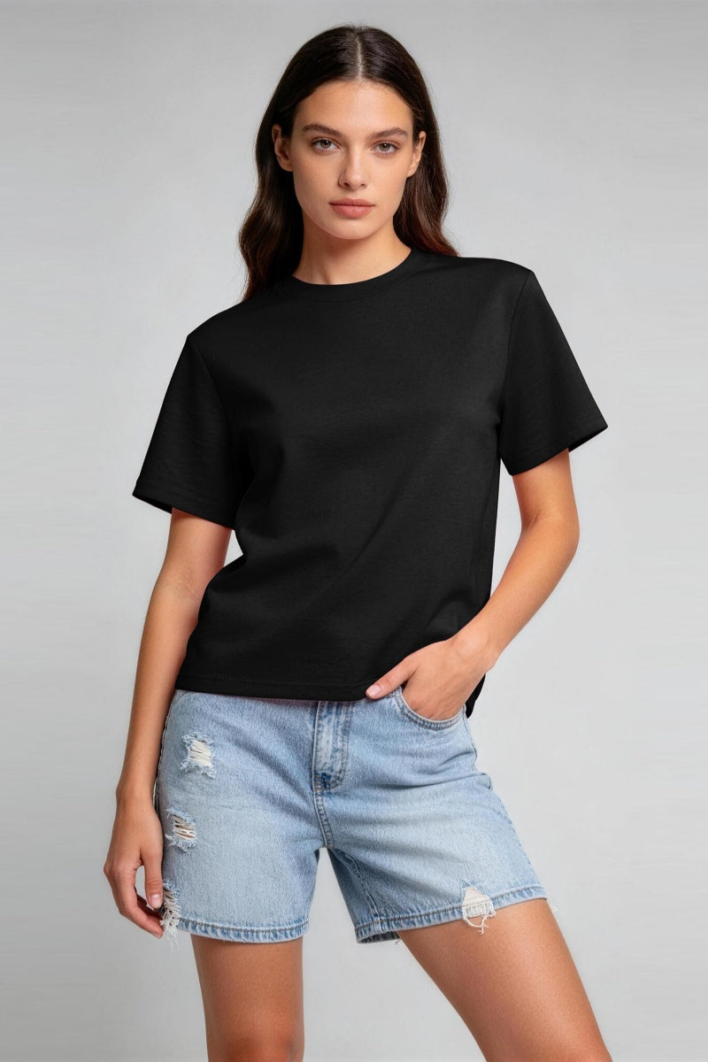 Katchme Soft Breathable Cotton Round Neck Loose Short Sleeve Tee - KATCH ME UK-T-Shirts